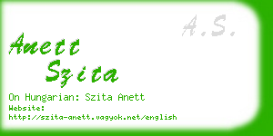 anett szita business card